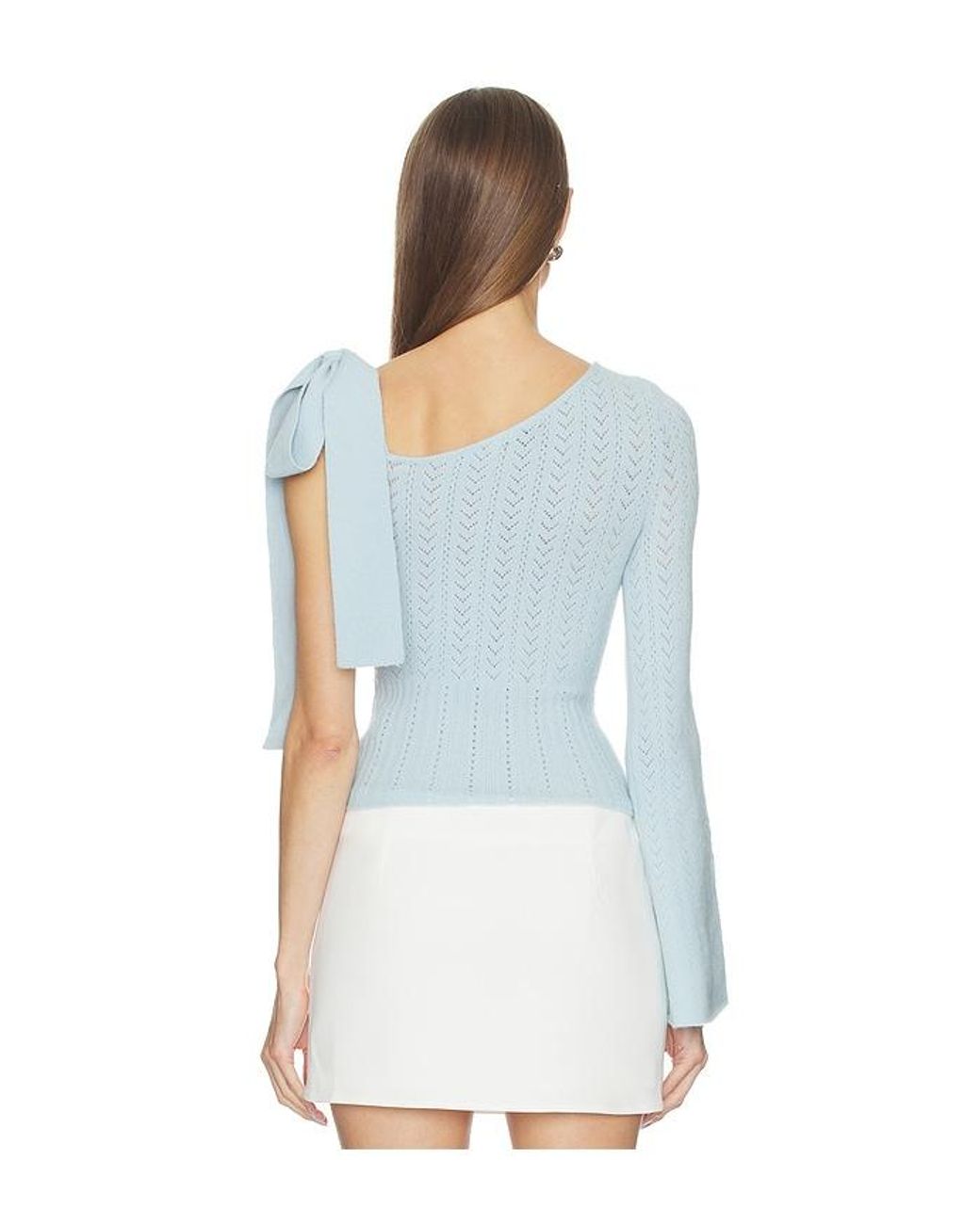 MAJORELLE Blue Belle Bow Tie Sweater