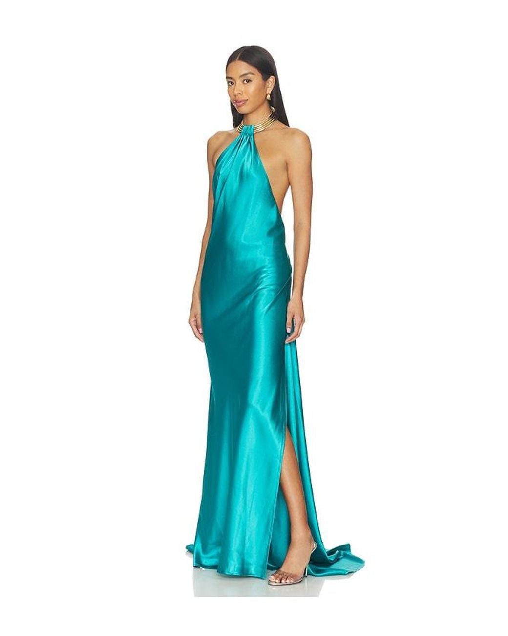 Bronx and Banco Blue Amara Backless Gown