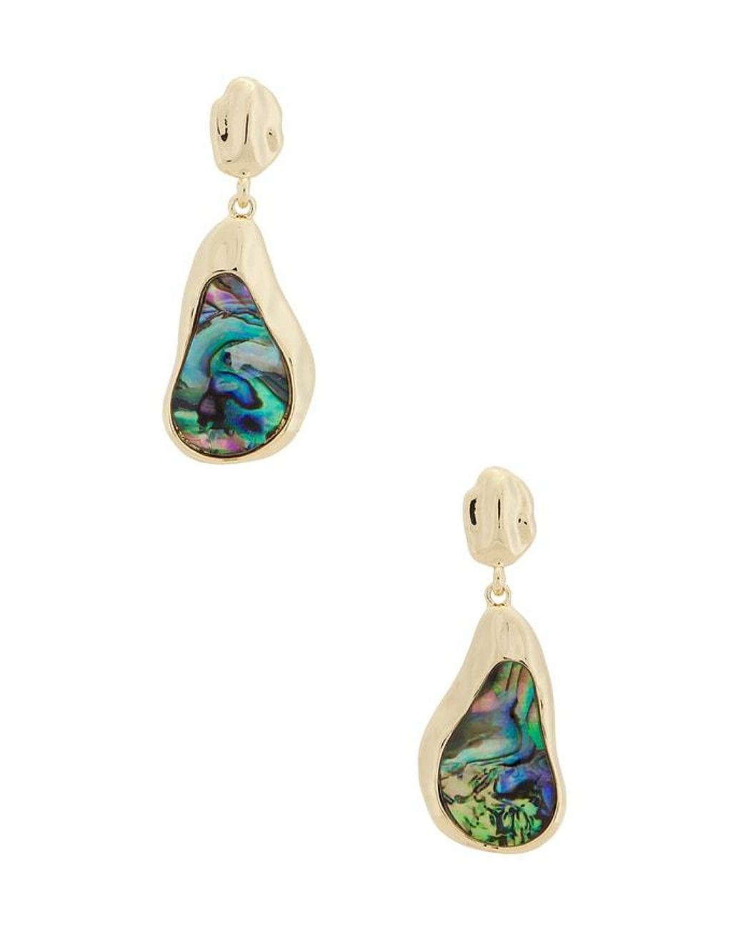 Ettika Blue Abalone Hidden Gem Dangle Earrings