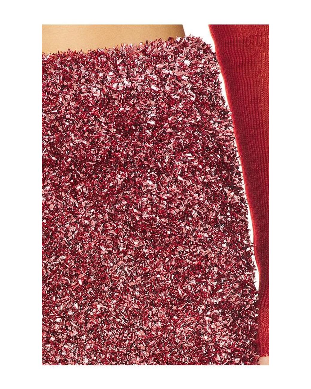 Gcds Red Metallic Mini Skirt