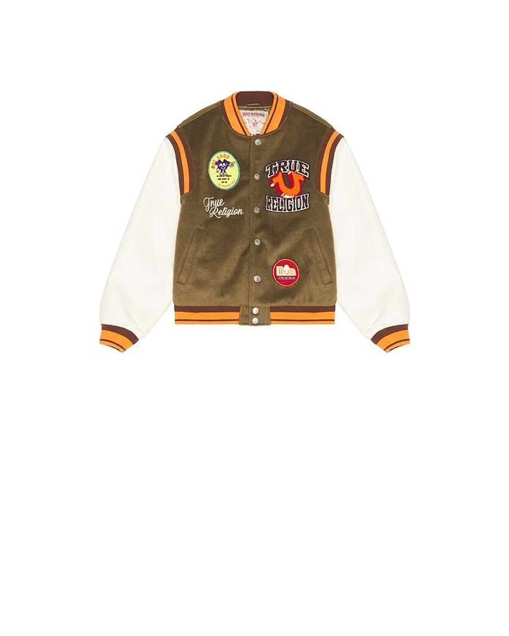 True Religion Multicolor Garden Logo Retro Varsity Jacket for men