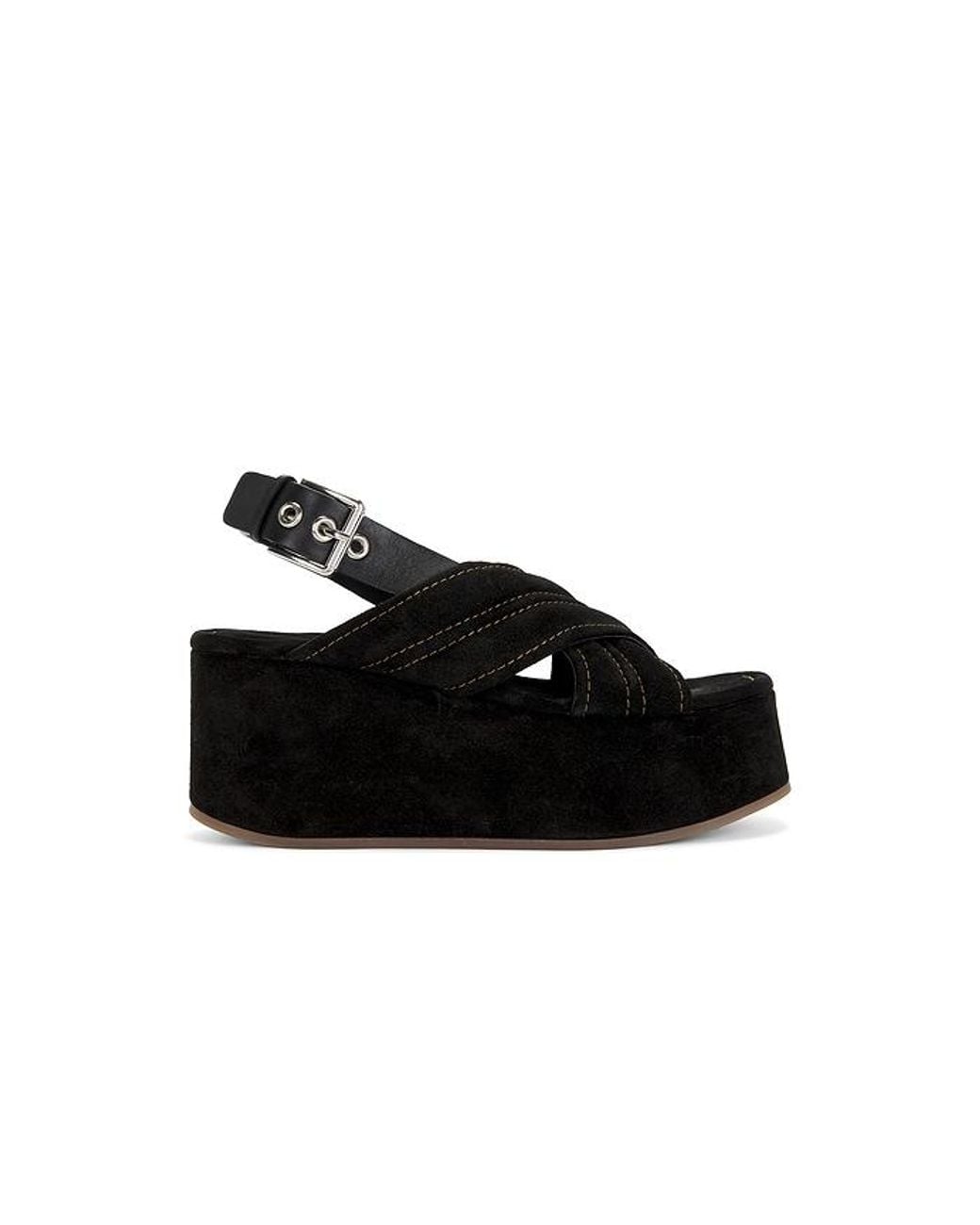 Free People Black Beach Party Platform Sandal