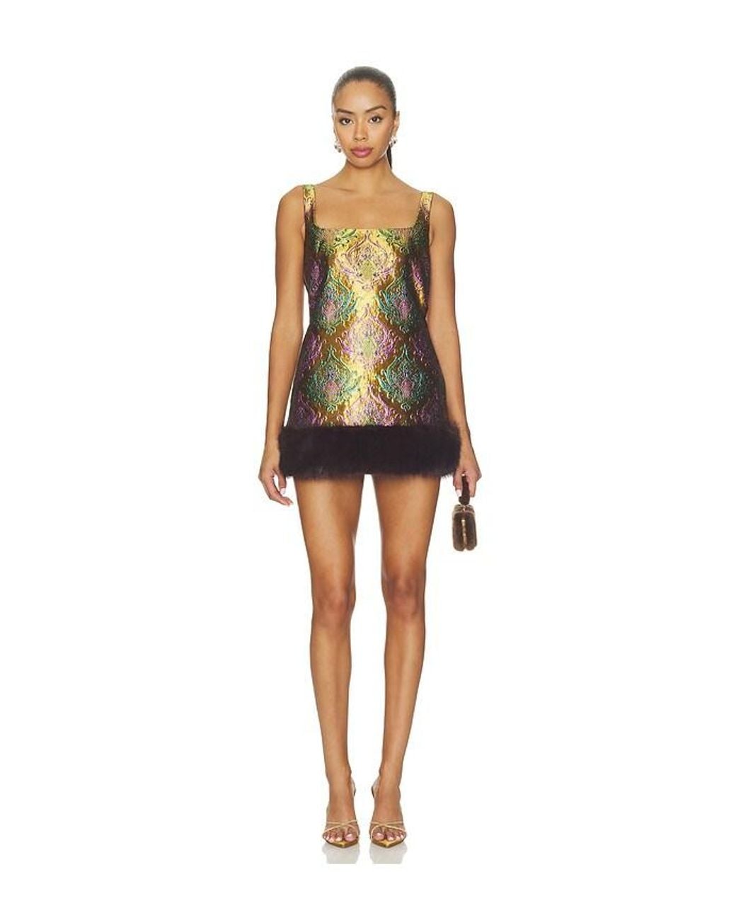 retroféte Black Sulvie Brocade Dress