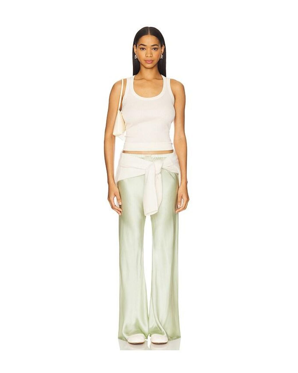Comme Si White Bias Cut Pant