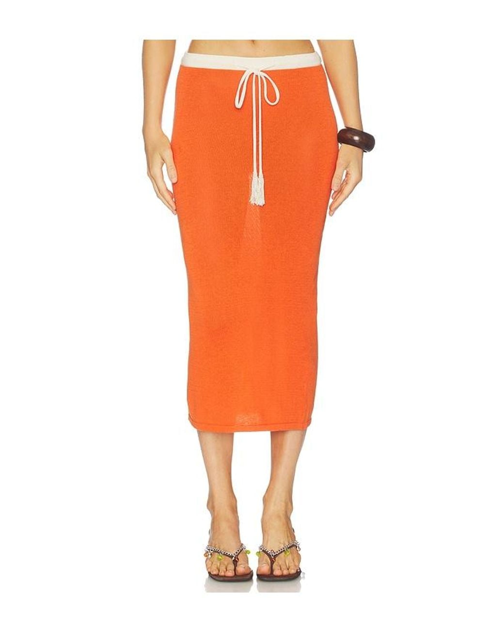 Leslie Amon Orange Noelle Skirt