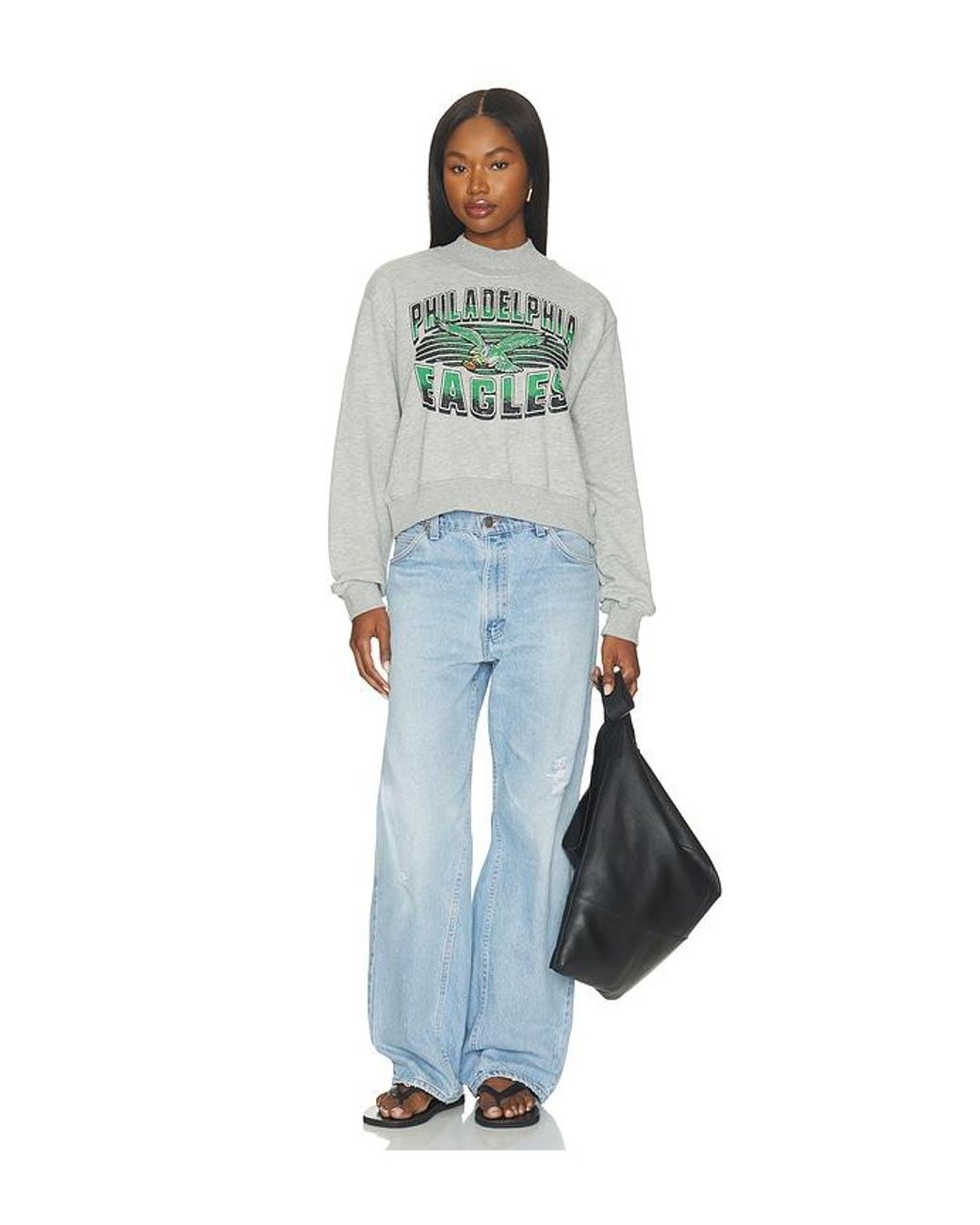 Junk Food Multicolor Eagles Mock Neck Fleece Sweatshirt