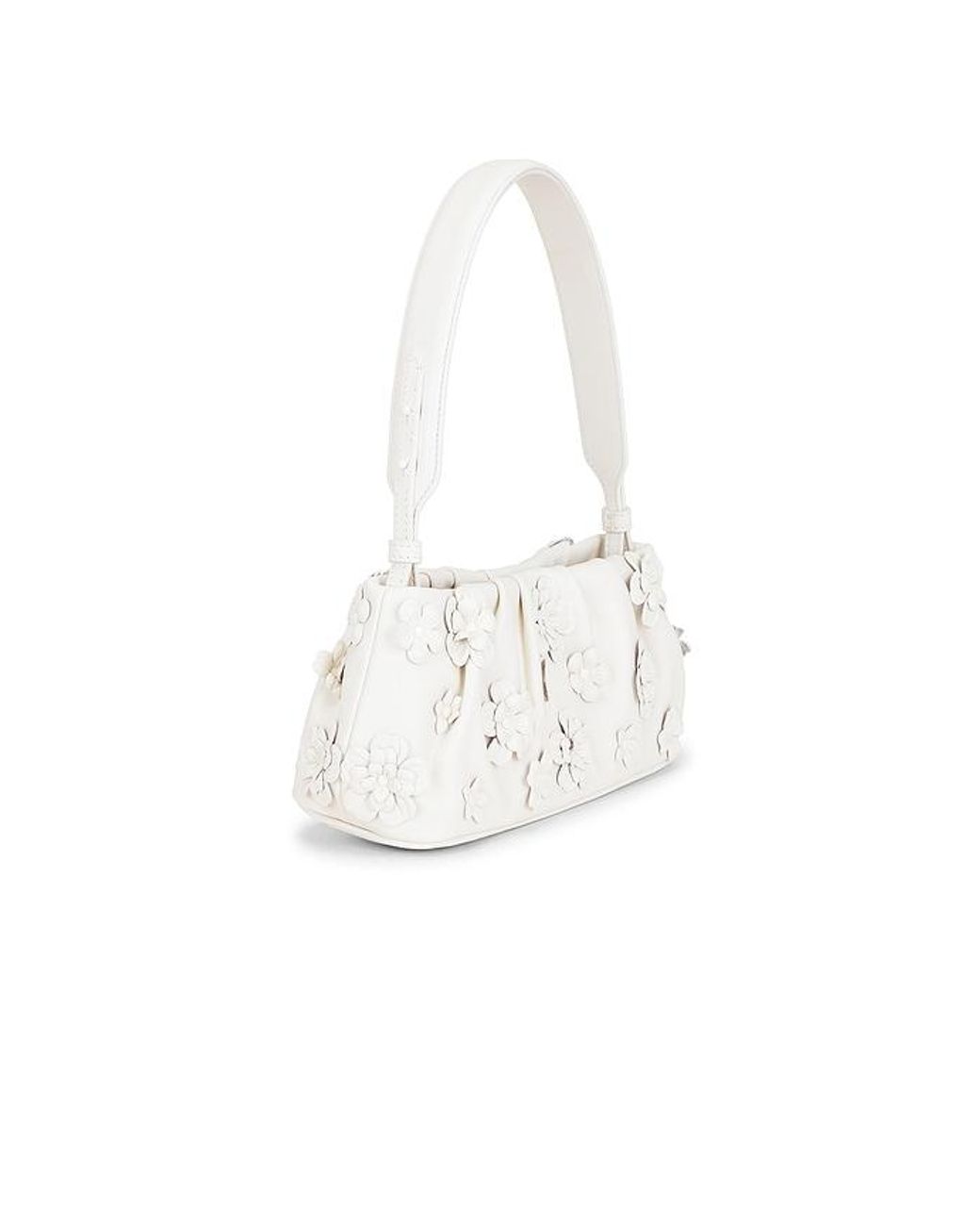 Jonathan Simkhai White Harlow Leather Flower Shoulder Bag