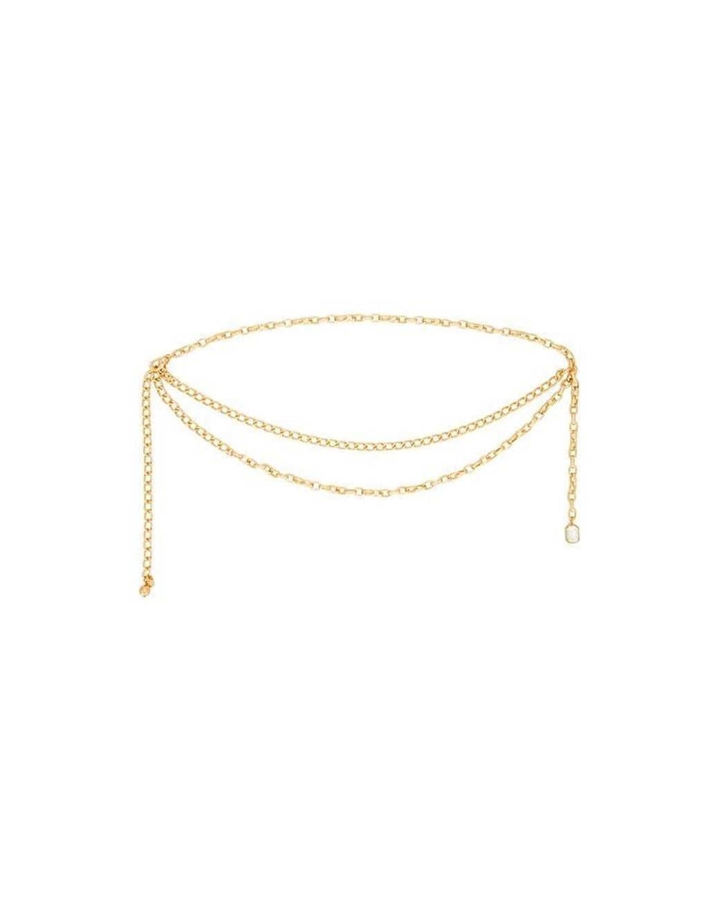 Ettika Metallic Crystal Pendant Chain Belt