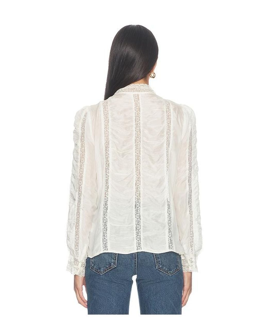 LoveShackFancy Blue Jacque Top