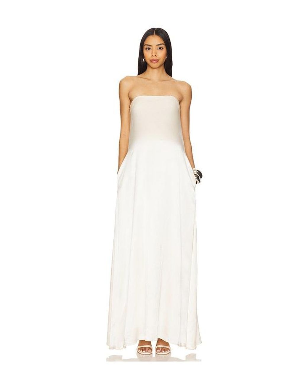 BUMPSUIT White Brushed Satin Gown