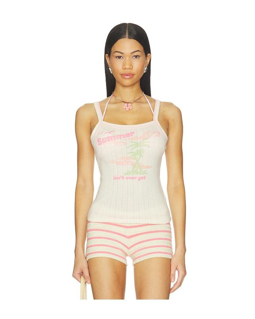 Frankie's Bikinis Natural Travel Pointelle Tank