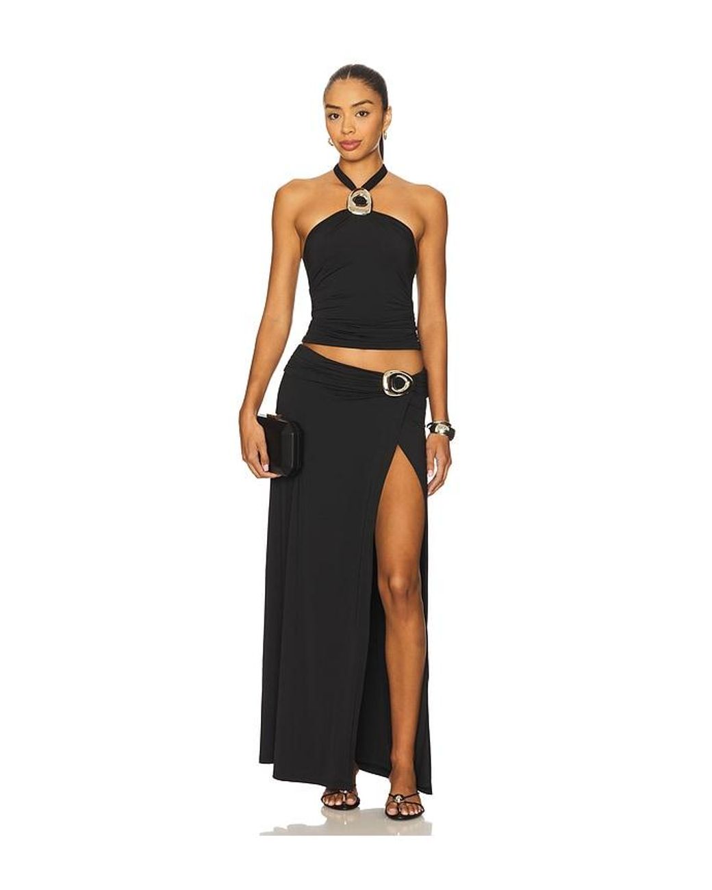 Runaway the Label Black Indiana Keyhole Halter Top