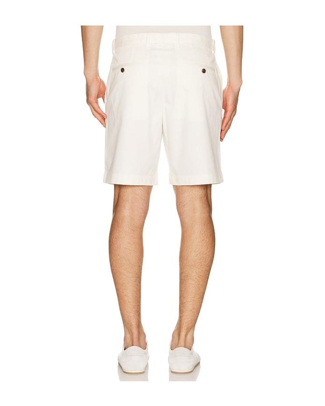 Theory White Moonsoft Cotton Standard Shorts for men