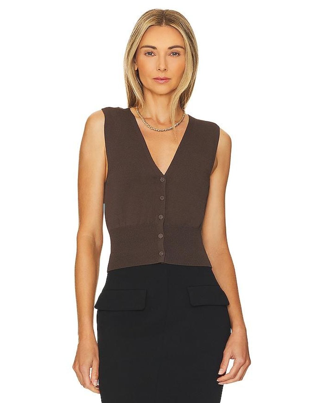 L'academie Black Natesa Knit Vest