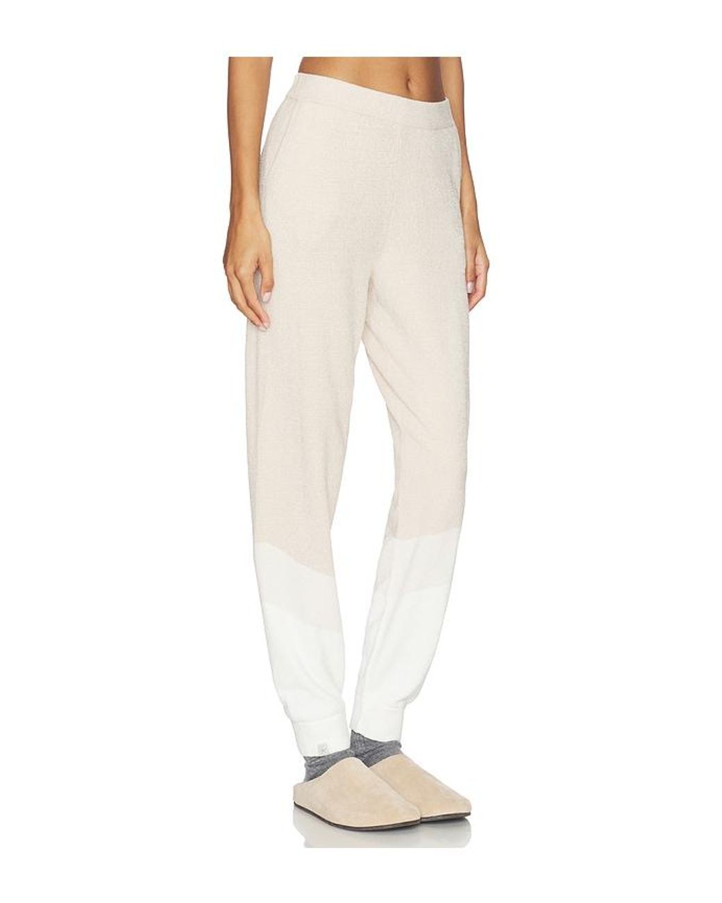 Barefoot Dreams White Cozychic Ultra Lite Wavy Jogger
