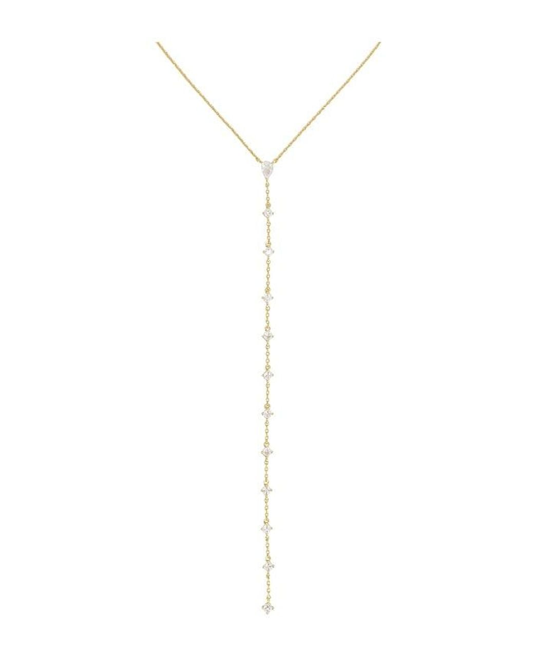 By Adina Eden White Teardrop Drop Lariat Necklace