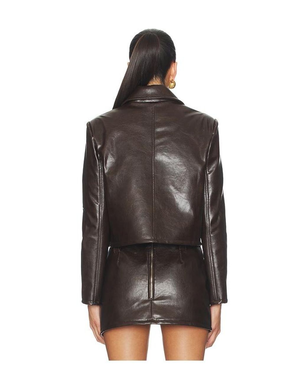 Milkwhite Black Cropped Faux Leather Jacket