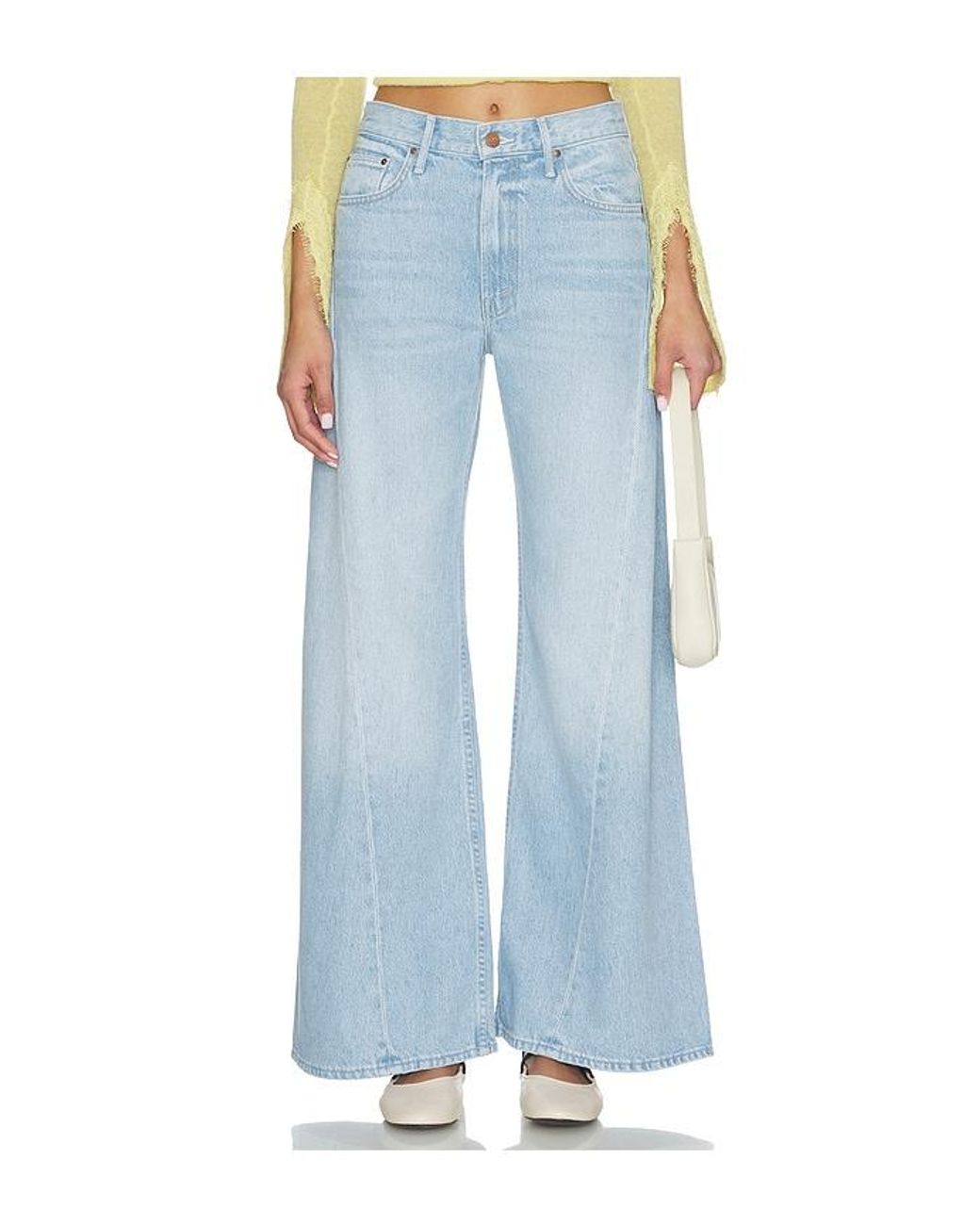 Mother Blue Lil Petite Lemon Twist Sneak Jeans