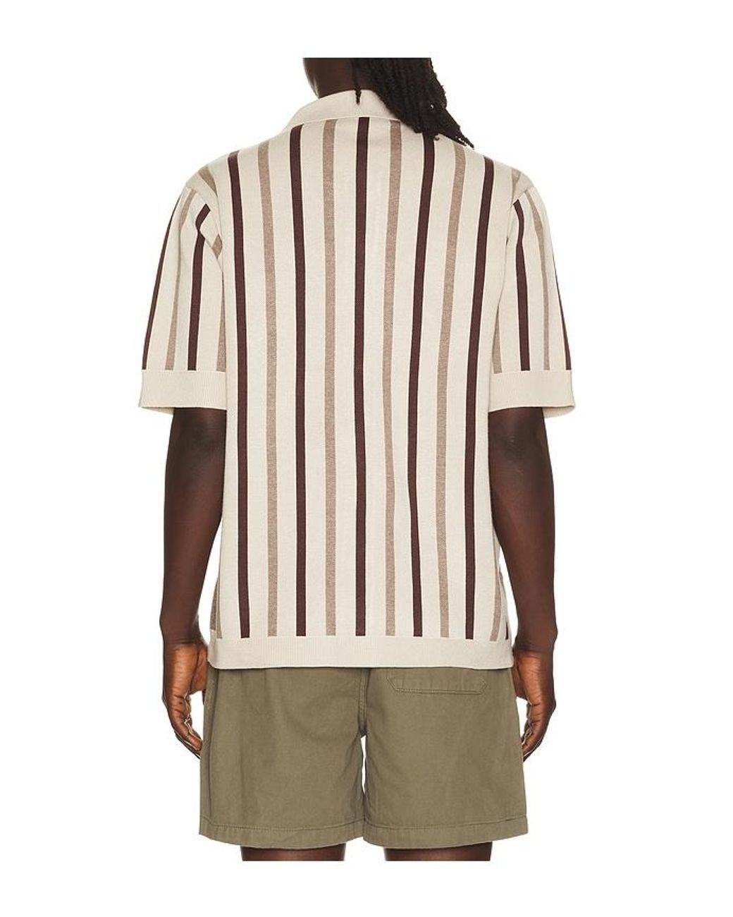 Central Park West Natural Rowan Striped Shirt for men
