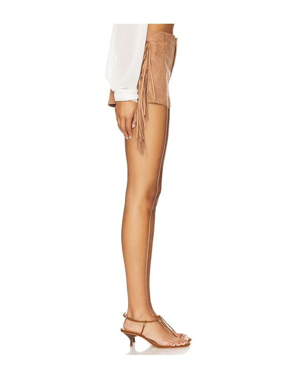 Lovers + Friends White Chase Faux Suede Short