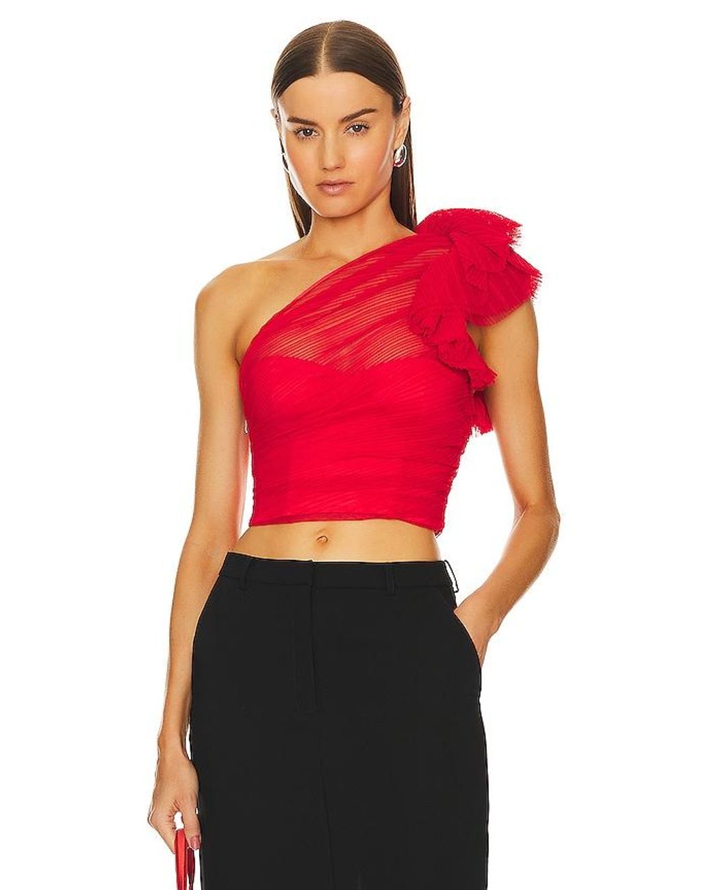 MAJORELLE Red Soriya Top