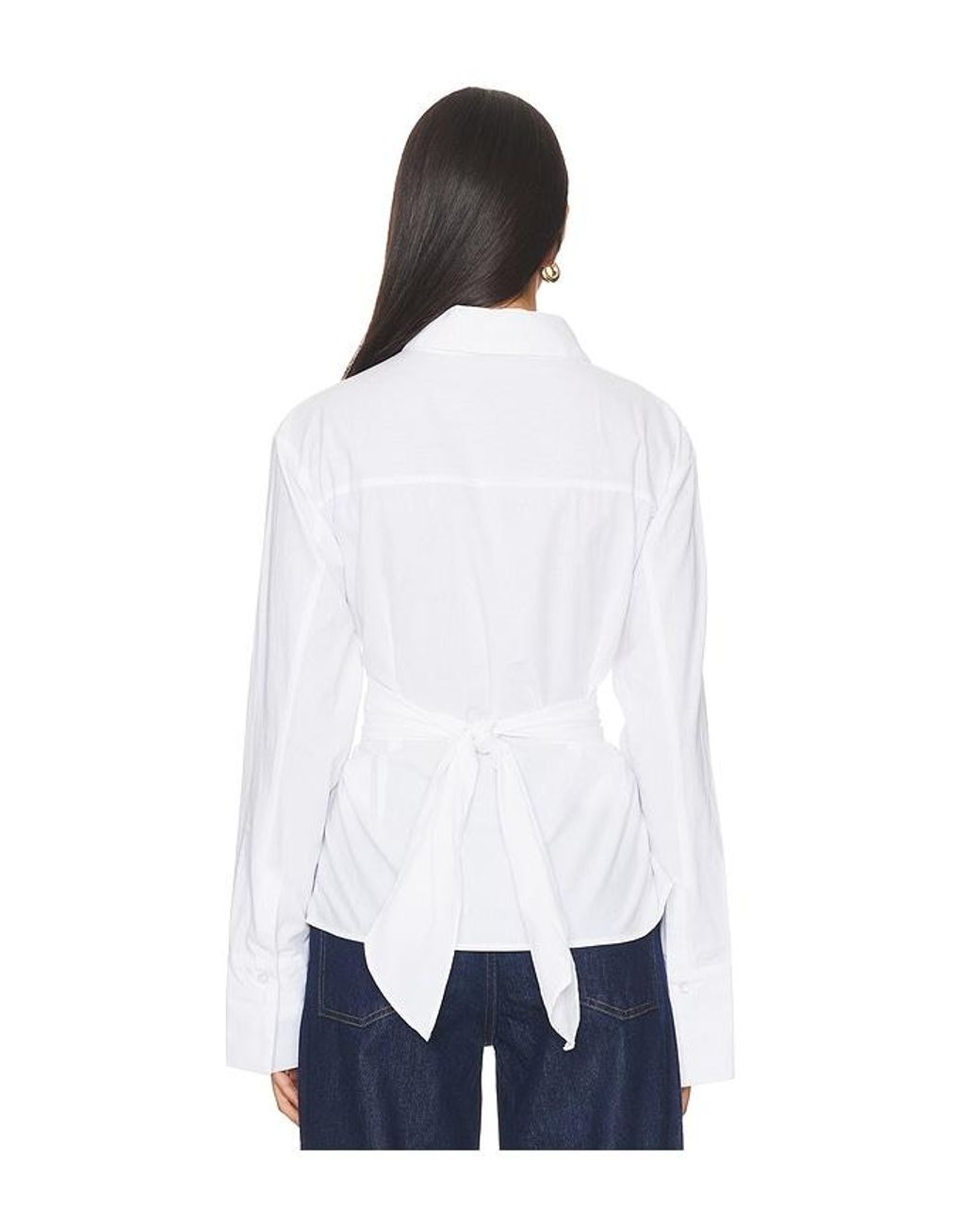 SNDY'S White Hemd Teigan Cinched Button