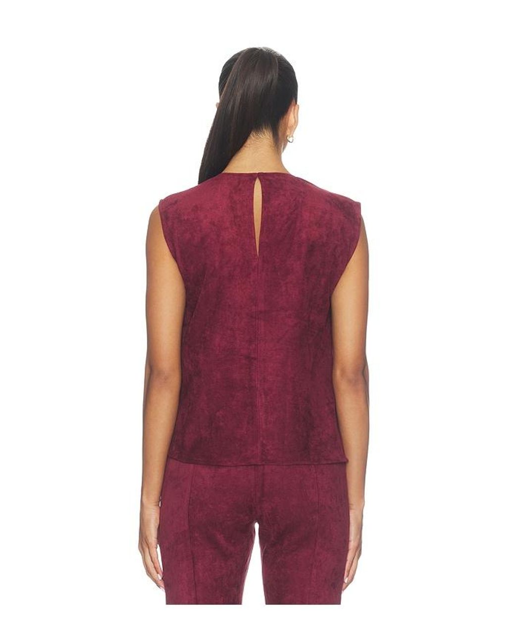 Amanda Uprichard Red Freya Suede Top