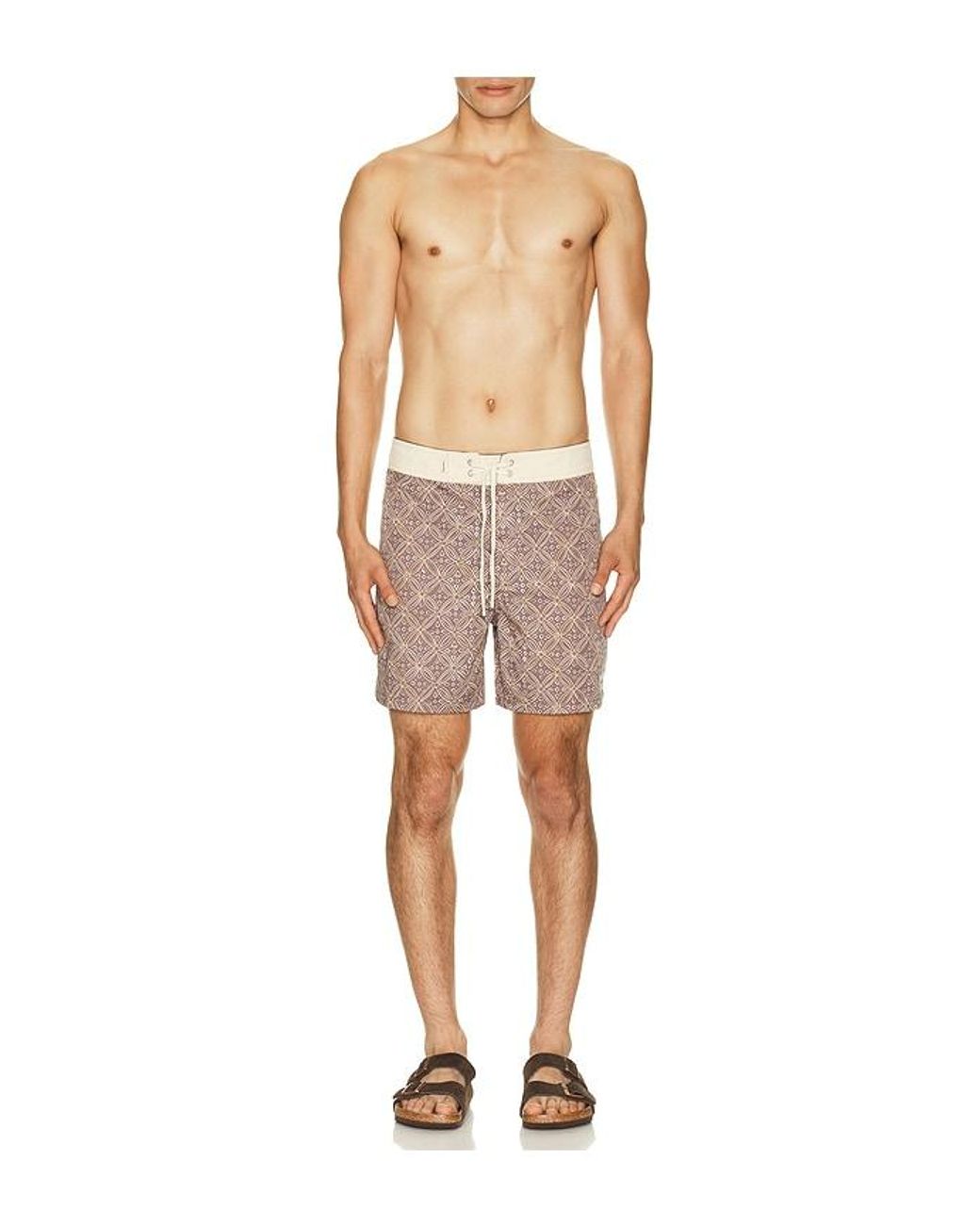 Rhythm Brown Heritage Java Swim Trunk for men
