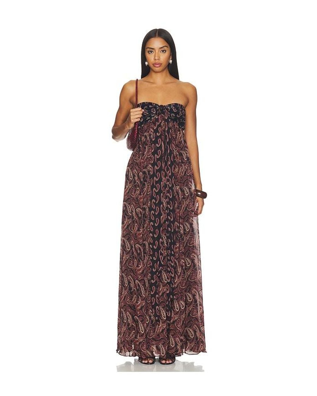 Rococo Sand Purple Ruched Drape Maxi Dress