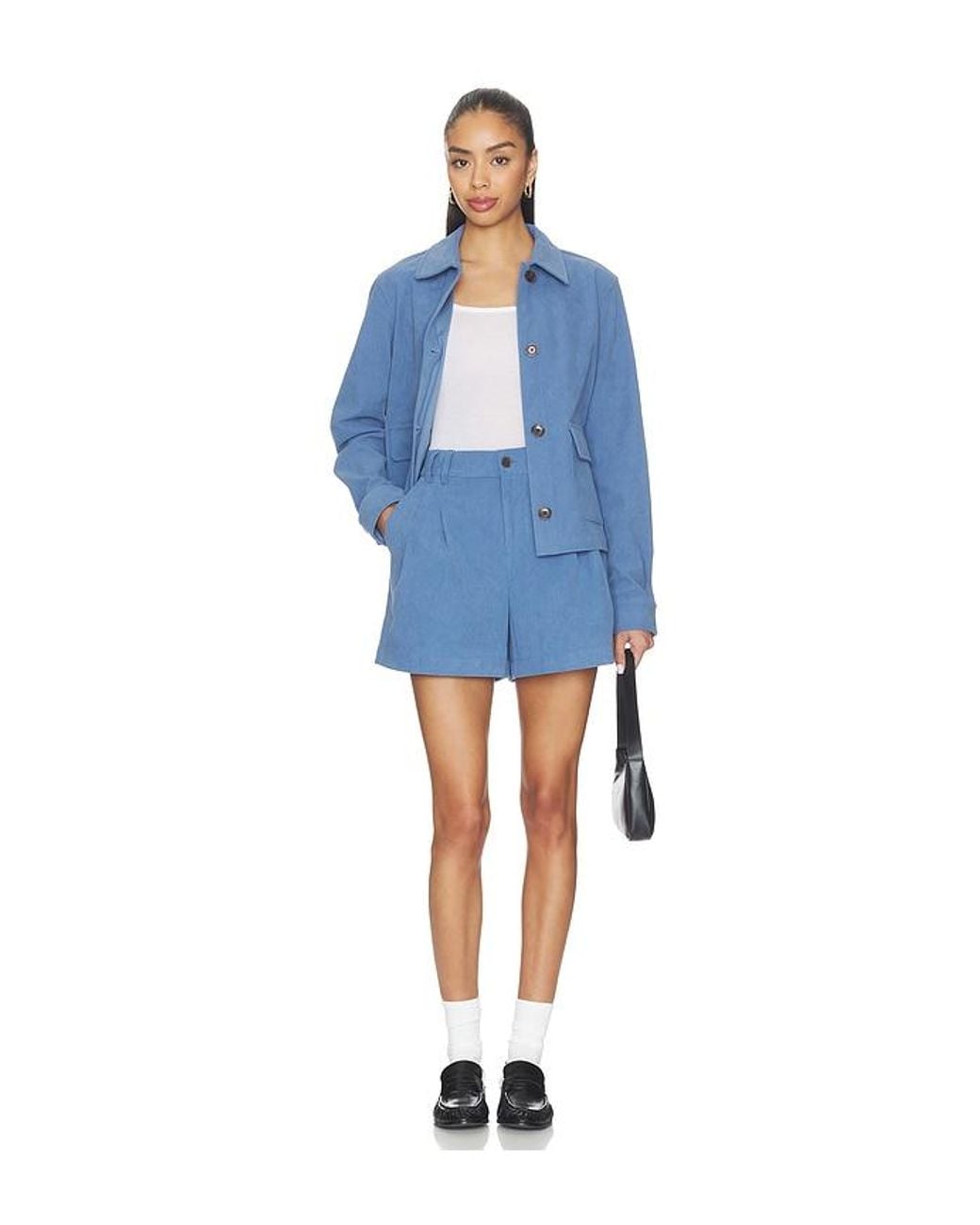 Varley Blue Jorden Pleat Short