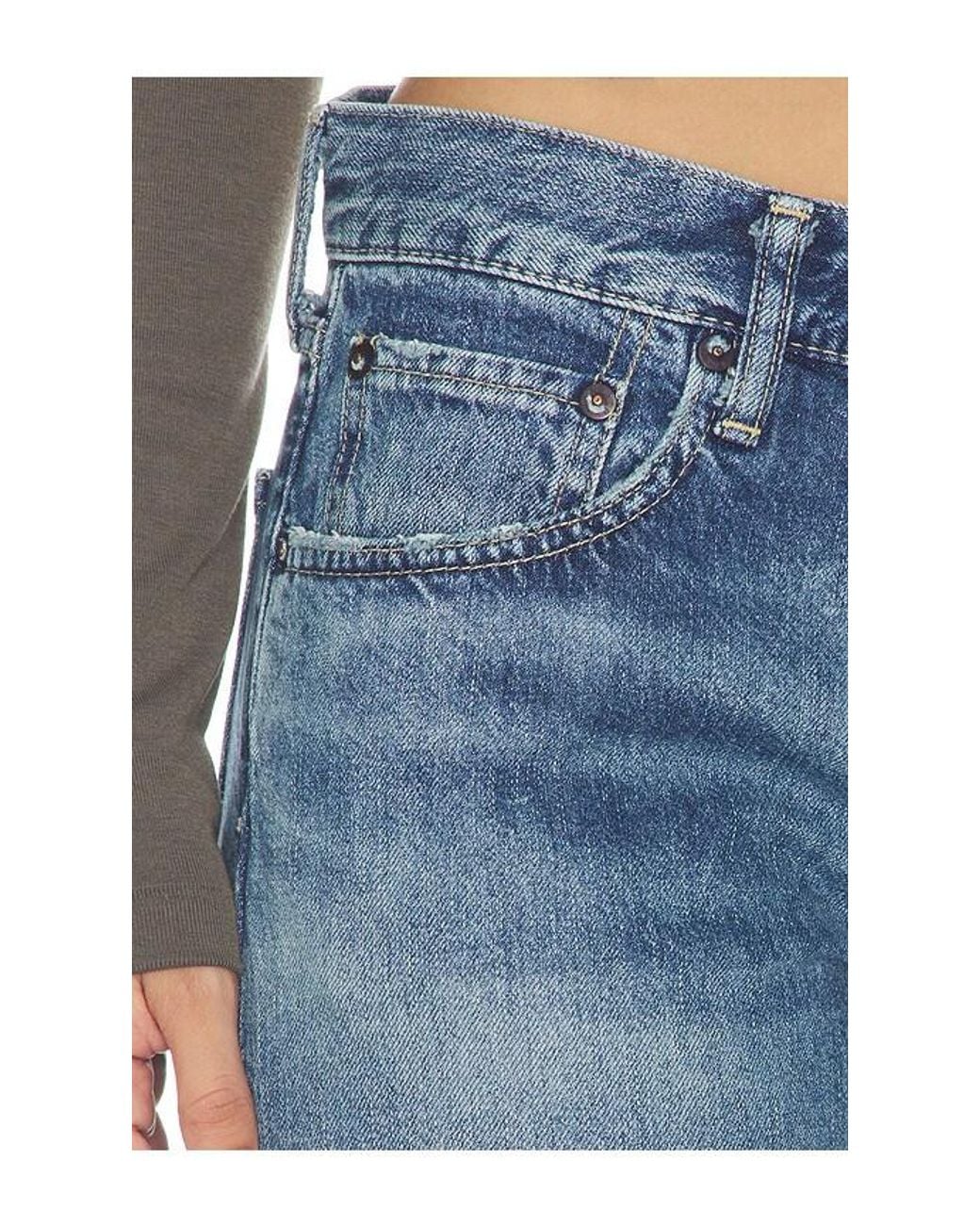 Moussy Blue Wheeling Straight Low Jeans