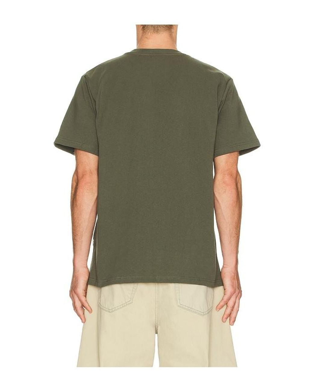 Rhythm Green Heavy Vintage Embroidered T-Shirt for men