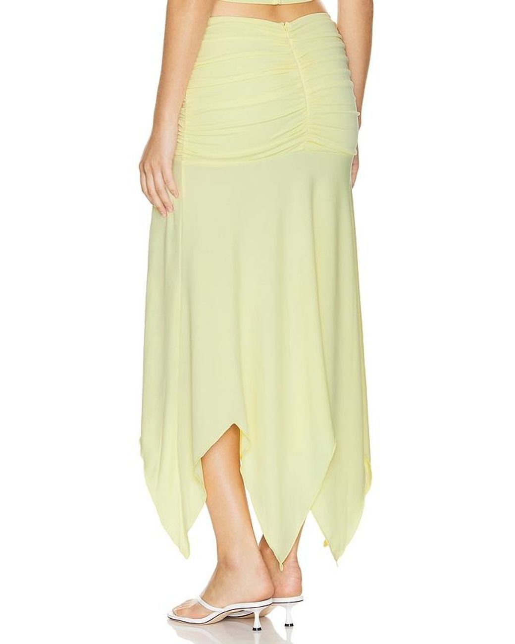 Lovers + Friends Yellow Surya Midi Skirt