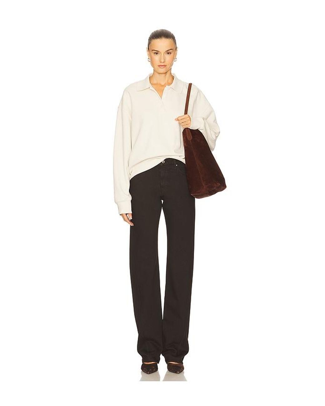 GRLFRND Black Graham Low Rise Straight Twisted Seam