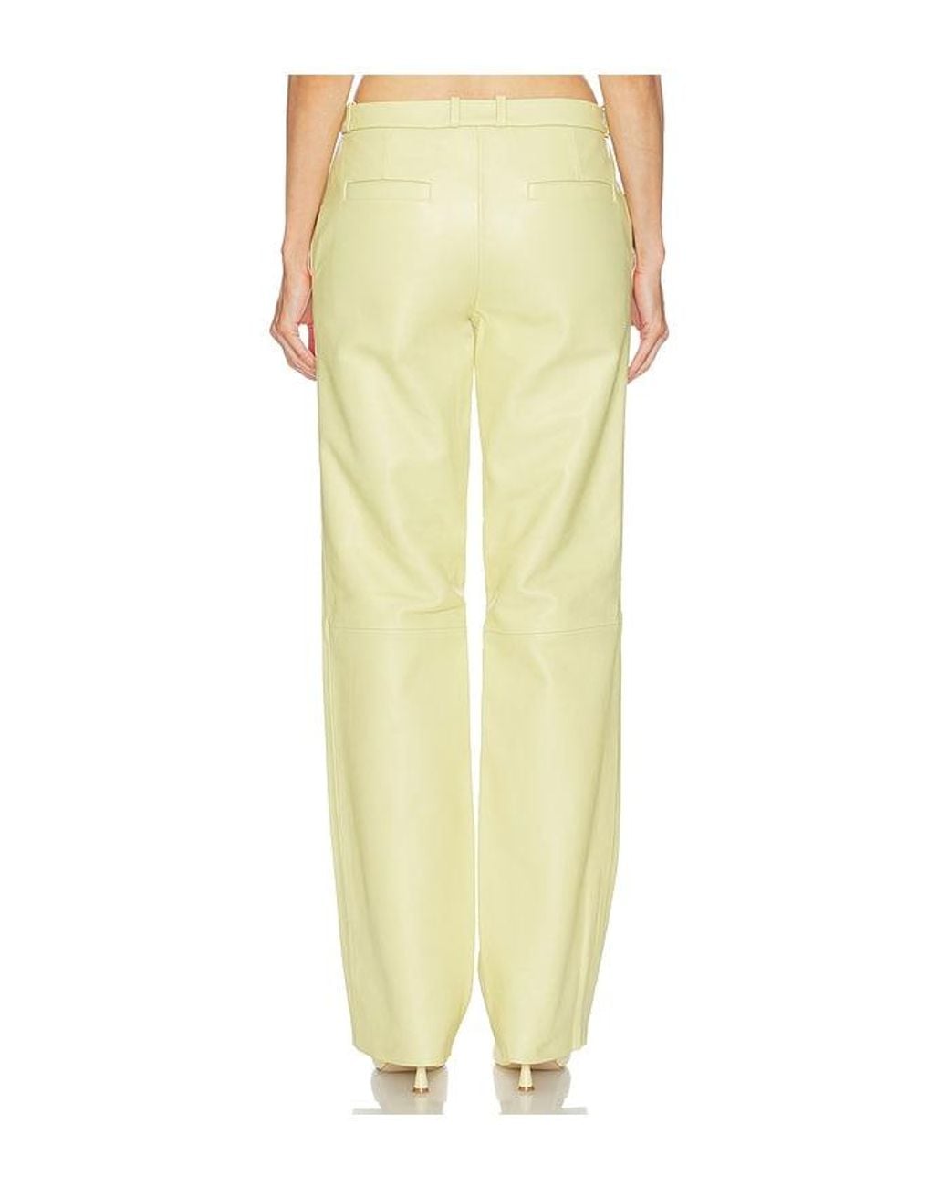 Helsa Yellow Soft Lamb Leather Pants