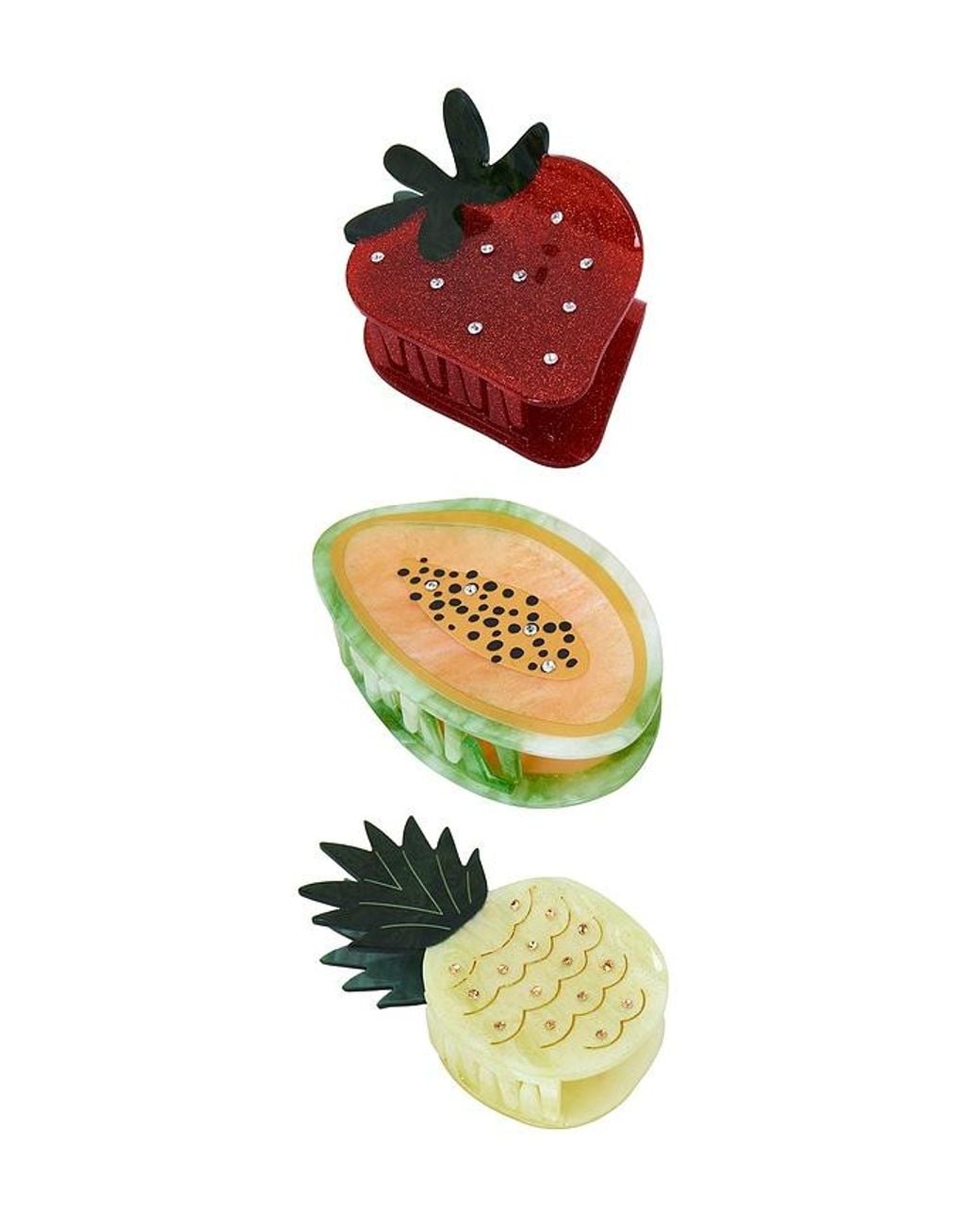 Frasier Sterling White Sugarfruit Claw Clip Set