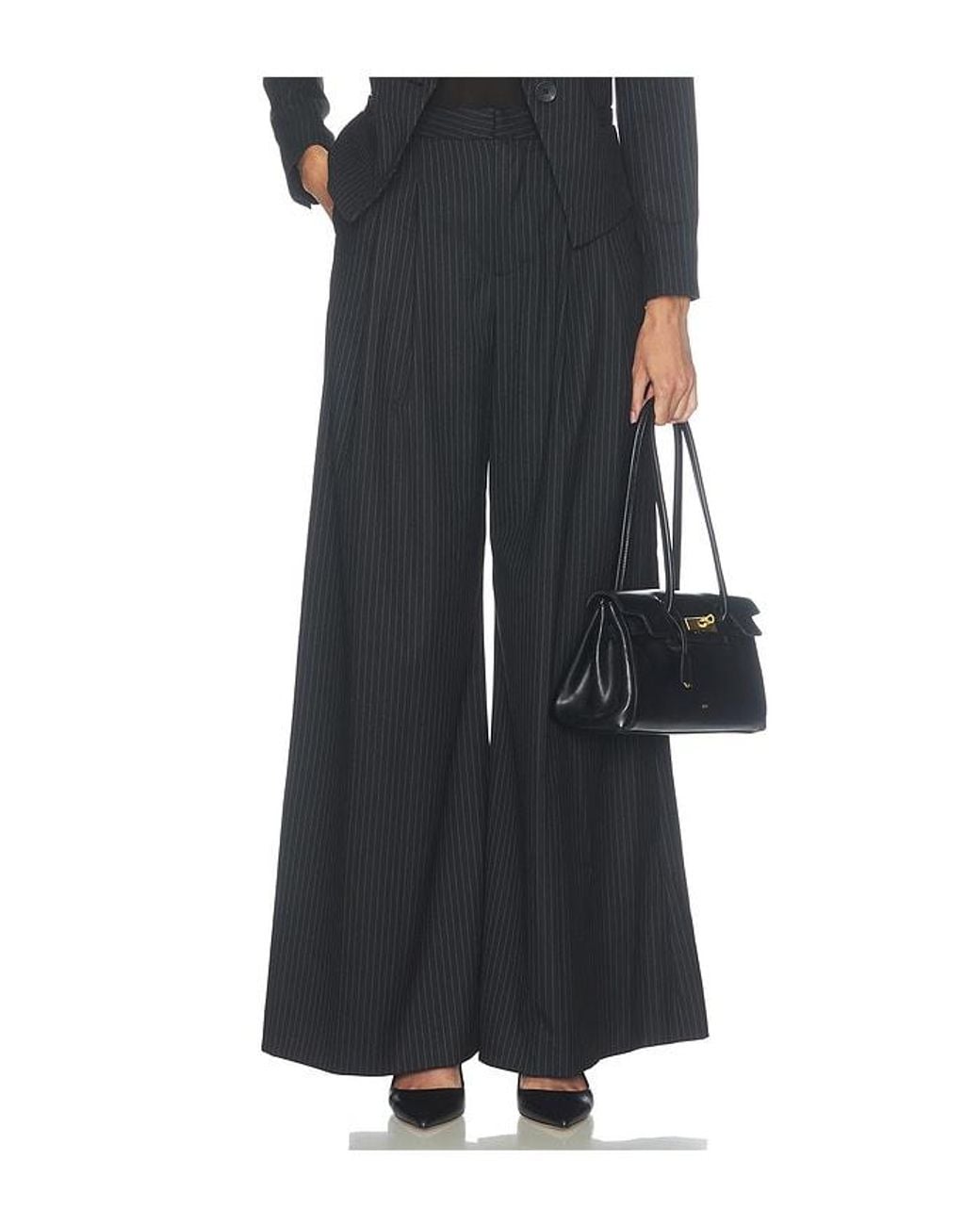 L'Agence Black Chelsy Wide Leg Pant
