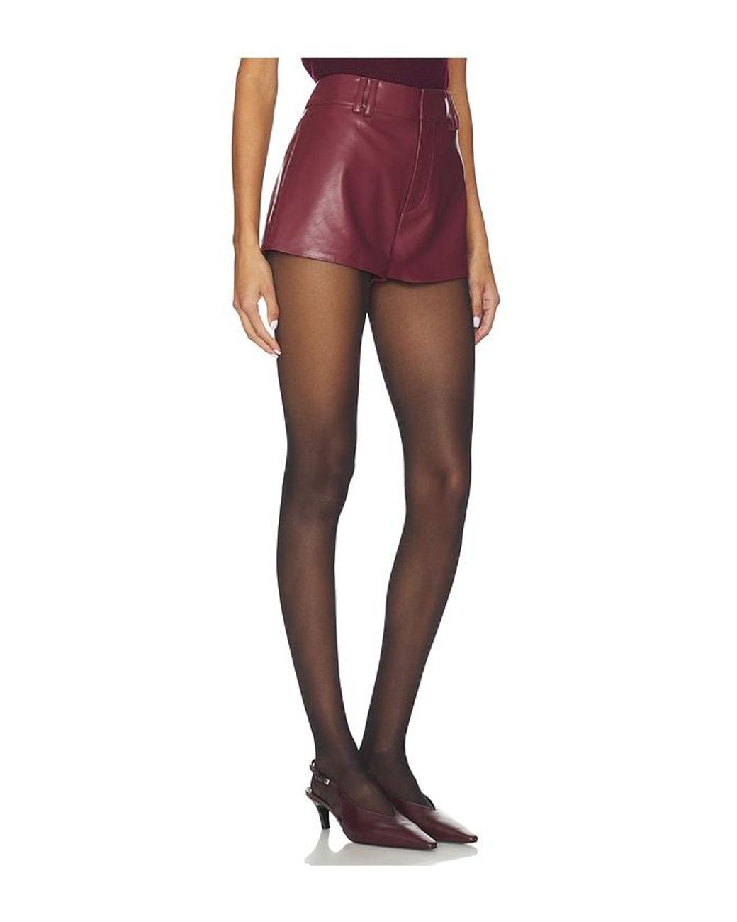 Lovers + Friends Red Jordan Faux Leather Mini Short