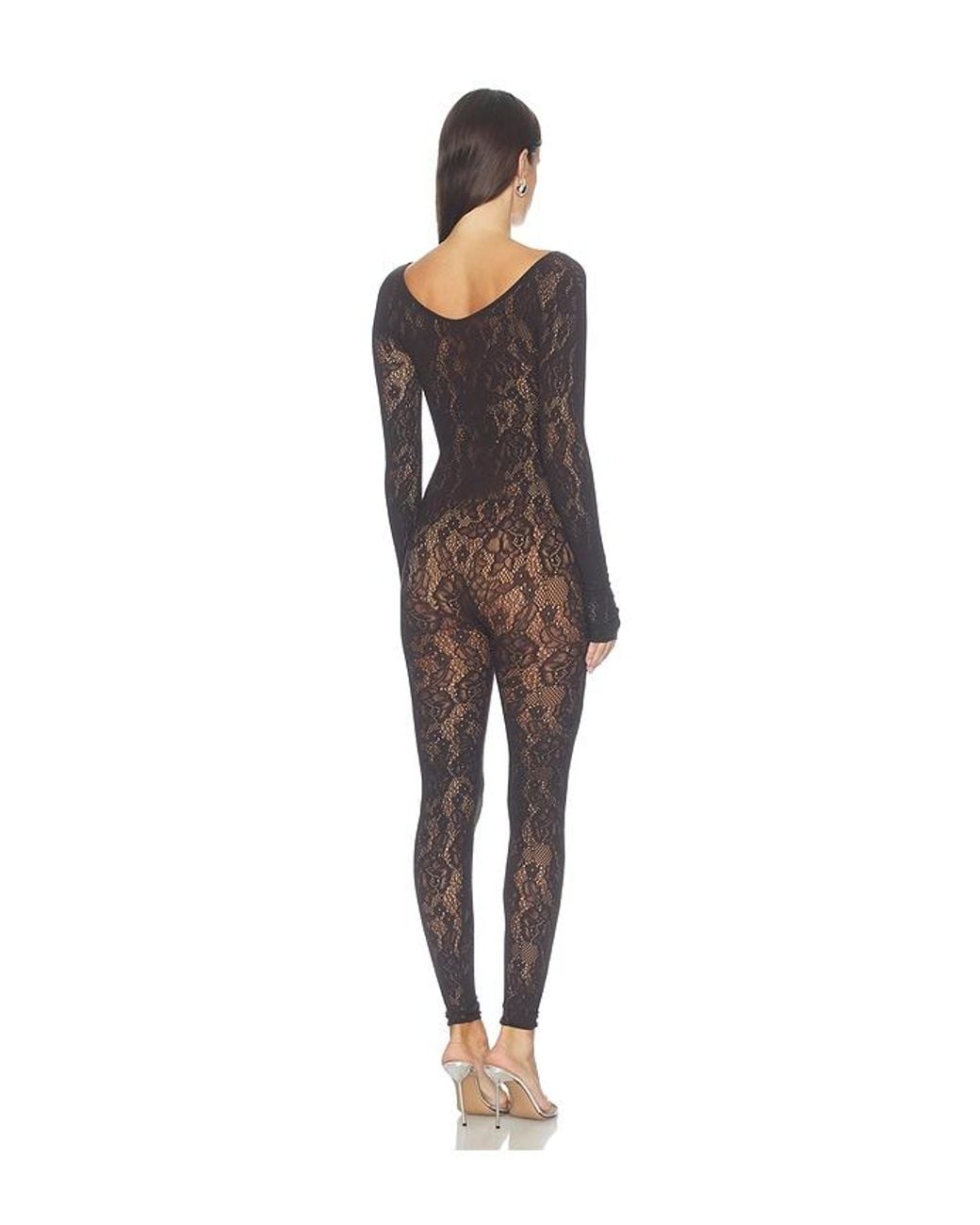 Wolford Multicolor Infinite Rose Net Jumpsuit