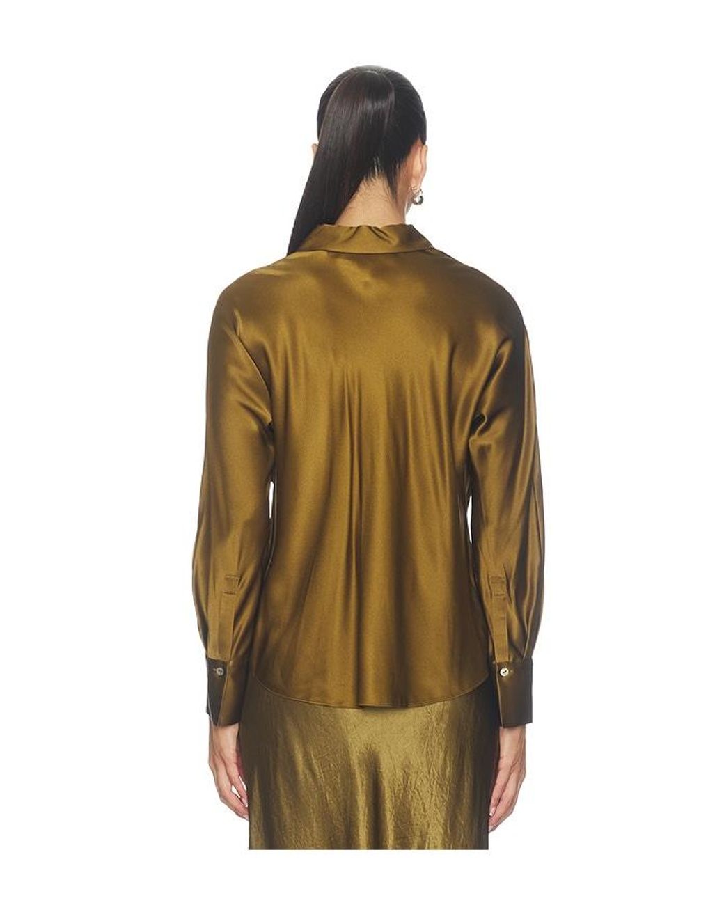 Vince Multicolor Bias Longsleeve Blouse
