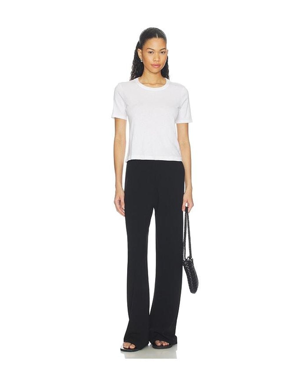 L'Agence White 'Agence Stormy Short Sleeve Crop Crew Neck Tee