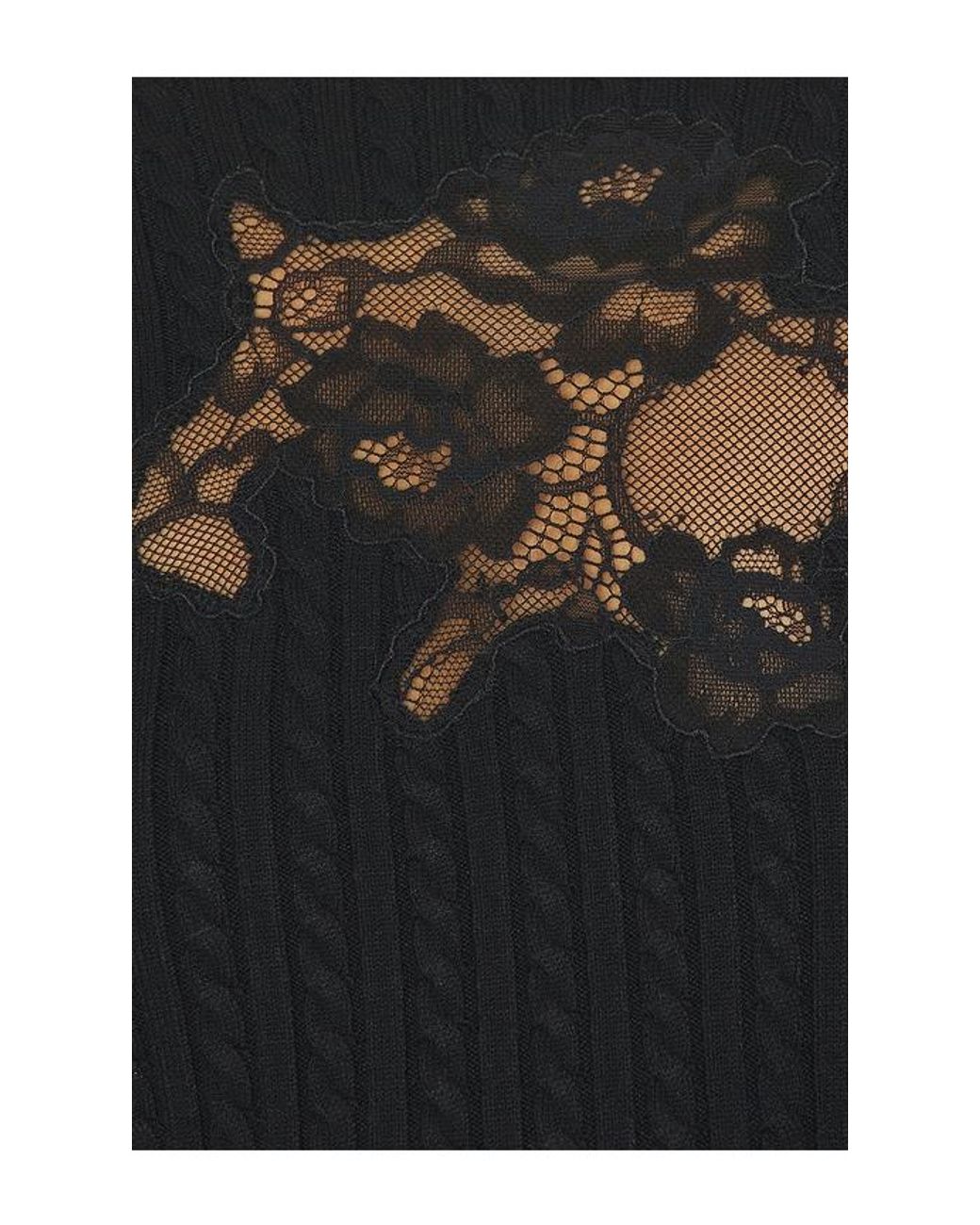 Fleur du Mal Black Lace Guipure Knit Dress