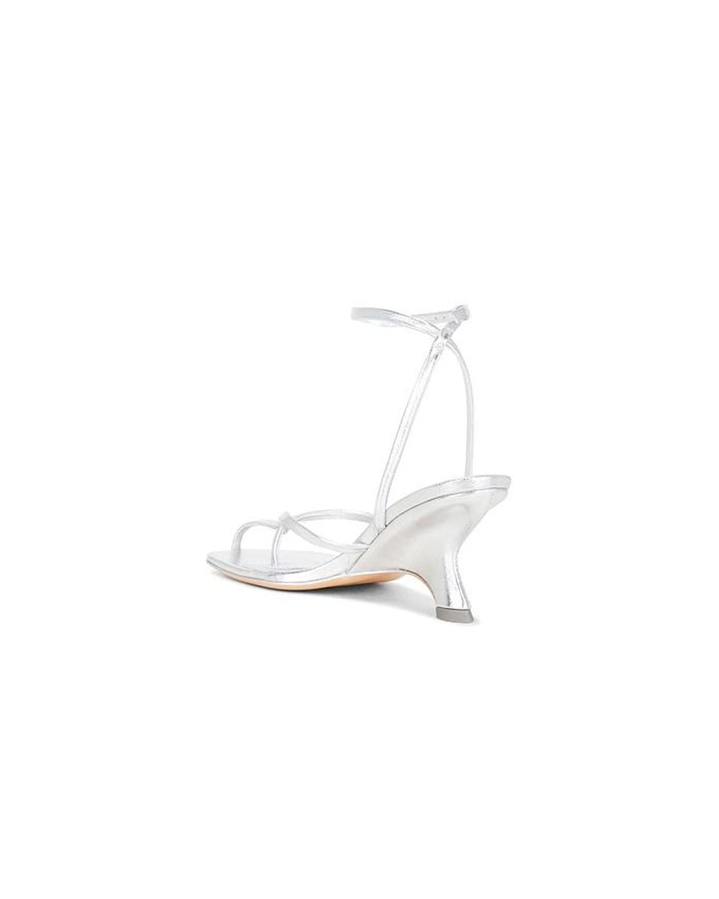 Jonathan Simkhai White Kelsey Metallic Leather Strappy Wedge