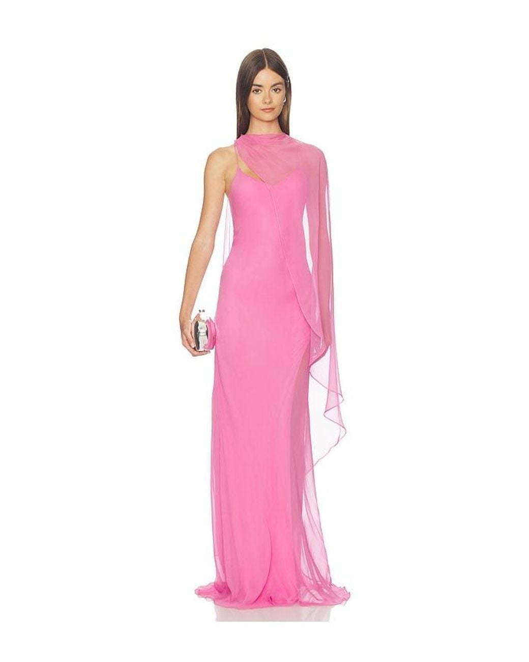 The Sei Pink Cami Gown With Slit And Cape