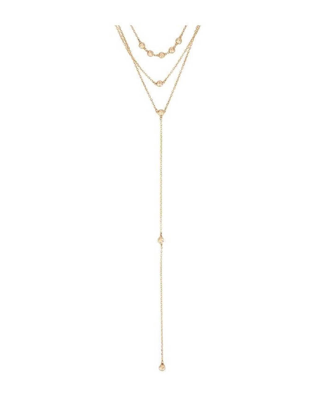 Ettika Metallic Molten Layered Lariat Necklace