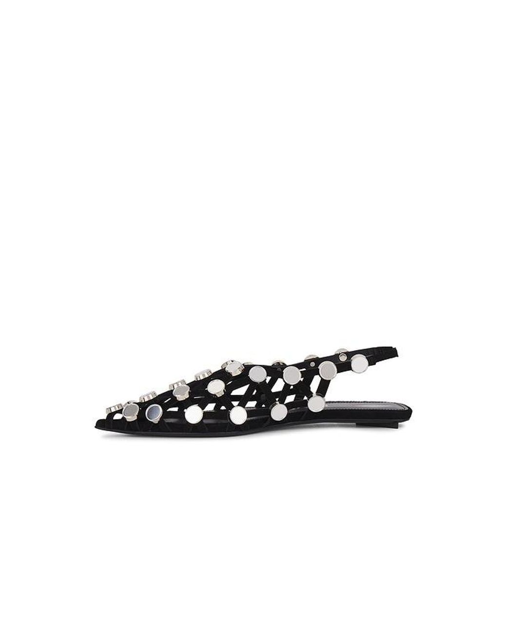 The Attico Black Grid Ballerina Flat