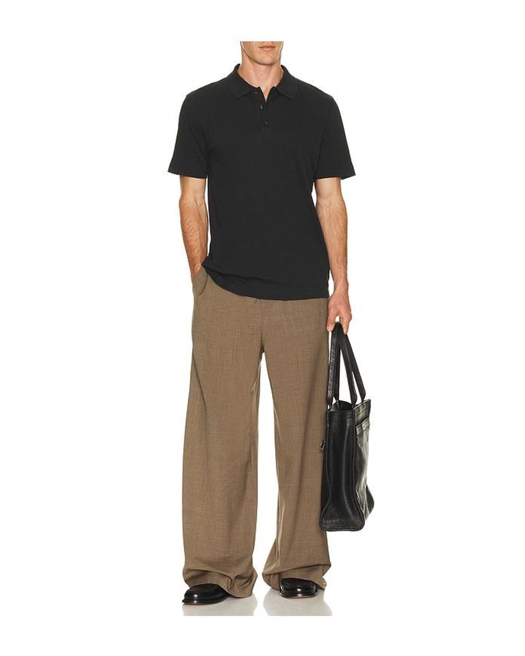 Theory Black Bron Cotton Polo for men