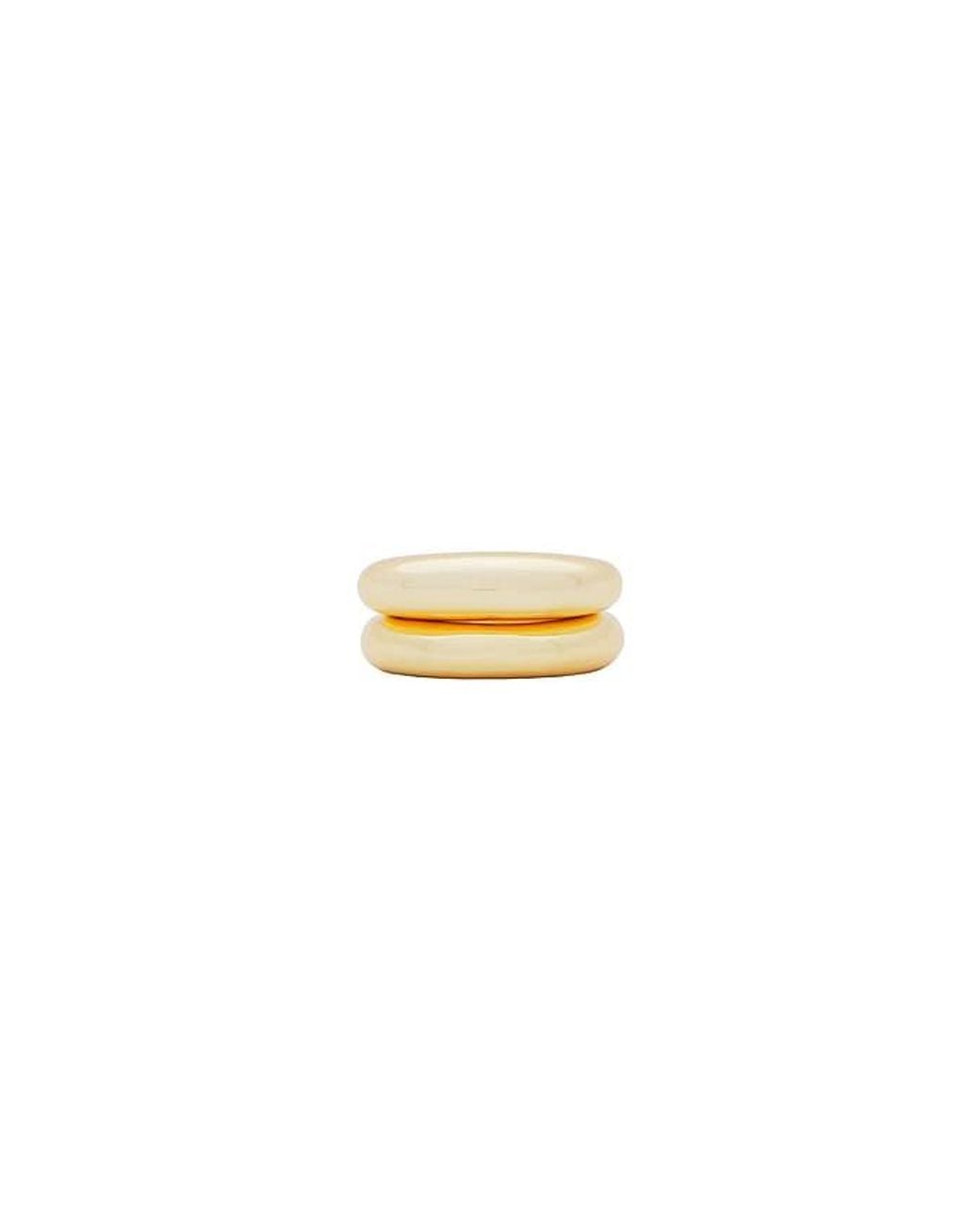 Ettika White Modern Dome Ring Set