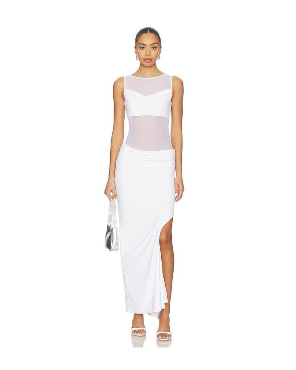 Runaway the Label White Wilona Cowl Maxi Dress