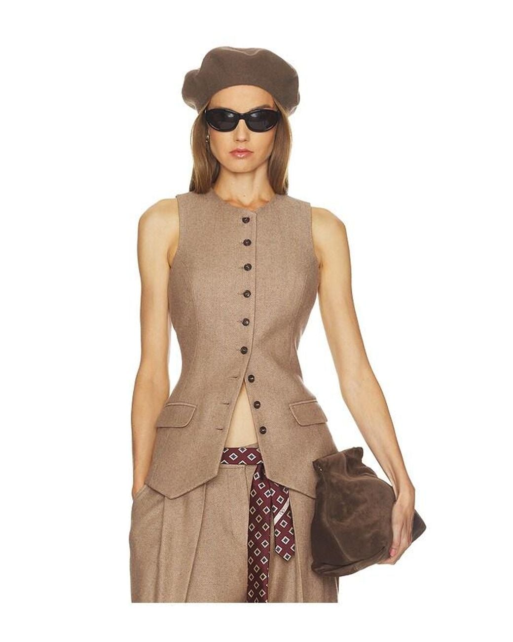 Helsa Natural Italian Herringbone Waistcoat